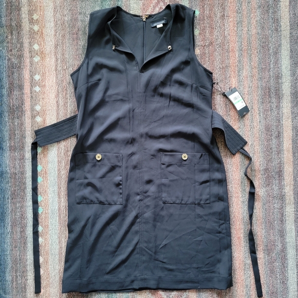 Tommy Hilfiger Dresses & Skirts - Tommy Hilfiger Sleeveless Black Utility Dress with Front Pockets Size 8